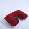 Almohada de Camping Portátil para Viajes al Aire Libre de PVC Afelpado, Almohada Inflable para Avión, Almohada de Apoyo para la Espalda, Almohada Inflable en Forma de U
