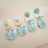 Pendientes de Arcilla Suave Hechos a Mano Frescos de Verano para Mujer Pendientes Asimétricos Geométricos de Arcilla Suave con Recubrimiento UV Pendientes