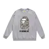 Bape Ape Head marca de moda unisex cuello redondo manga larga algodón estampado holgado chaqueta sudadera de otoño e invierno para hombre