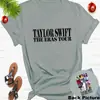 Moda Europeia e Americana 2025 Taylor Swift estampa simples T-shirt unissex gola redonda Europeia e Americana