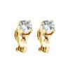 Novos brincos de comércio exterior europeus e americanos moda simples garra quatro redondos strass clipe de orelha brincos de cobre atacado