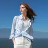 Camisa Refrescante Estilo Song Yi 2026 Primavera/Verão Nova Camisa de Proteção Solar com Fendas para Mulheres 96308