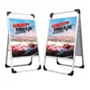 Soporte de Póster de Aleación de Aluminio para Exteriores Portátil Vertical de Doble Cara Estante para Pósteres Soporte de Exhibición Publicitaria Anti-Portátil Ligero Plegable