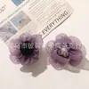 Compacto e estiloso original flor de cristal de camada dupla centro flor de organza flor DIY acessório de broche para vestuário e adorno de cabeça