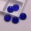 Gema azul redonda corte crisantemo 8A, espinela sintética azul cobalto, piedra suelta para incrustación en joyería