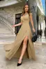 2024 Verano Comercio Exterior Transfronterizo Nuevo Estilo Vestido Vestido de Noche Cuello en V Abertura Moda Vestido Largo Vestido/Vestido de Noche para Mujer