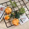Flores Artificiales 3 Cabezas Rosa Manta Flor de Rosa Seca Humectante Hogar Decoración de Alta Gama Boda Ramo de Flores Falsas Adorno