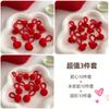 Banda de goma para niños Niña Trenza Accesorios para el cabello de Año Nuevo que no dañan el cabello Cuerda elástica para el cabello Anillo para el cabello de pulgar rojo para bebé