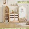 Gabinete de Almacenamiento de Juguetes para Habitación Infantil Combinación de Gabinete con Pizarra Magnética de Madera Maciza Gabinete de Almacenamiento y Organización Multicapa