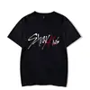 Marca de Moda Coreana Combinada Stray Kids Tops Verano Divertido Estampado Tstarykids Casual Manga Corta Cuello Redondo