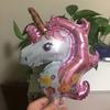 Globo Grande de Herradura de Un Cuerno Mediano Unicornio de Herradura Arcoíris Papel de Aluminio Suministros para Decoración de Sala de Bodas Fiesta de Cumpleaños