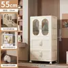 Armario para niños sin instalación, gabinete de almacenamiento para ropa de bebé, pequeño armario para bebés, gabinete de almacenamiento plegable organizador para el hogar de plástico