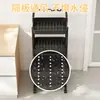 Estantería con Ruedas de Tres y Cuatro Niveles con Asa para Cocina Baño de Pie Móvil Estantería de Almacenamiento con Drenaje Almacenamiento de Snacks