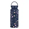 Botella de Agua Deportiva de Gran Capacidad Transfronteriza Taza Aislada de Doble Pared Taza con Asa Botella Espacial Portátil para Exteriores de Boca Grande Americana Impresa