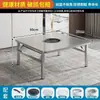 Mesa de Aço Inoxidável 201, Dobrável, Adequada para Barracas de Rua, Churrasco, Uso Doméstico, Uso Comercial, Modelo Portátil