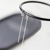 Pendientes de aguja de plata con dos hilos para las orejas, mini pendientes para mujer, moda coreana 2022, sencillos, largos y delgados.