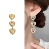 Amazon Dia da Independência Americana Brincos Longos com Franjas Amor Estilo Exagerado Personalizado Brincos Super Brilhantes Femininos Acessórios de Orelha