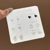 Set Semanal de Pendientes de Nicho Estilo Coreano, Pendientes Lindos y Compactos de Aleación Electroplateada con Pedrería, Venta al por Mayor