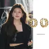 Deixe-me Brilhar Intensamente Brincos de Argola com Corrente de Glitter Fino Estilo Igual ao de Xu Yan Zhao Lusi 2025 Novo Estilo Quente Brincos para Mulheres