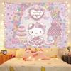 Tecido de Fundo Hellokitty Tecido para Pendurar Sanrio Hello Kitty Tecido de Parede Fofo Feminino Coração Reforma de Dormitório Quarto
