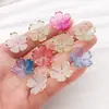 Ins flor de cinco puntas con borde dorado degradado flor de cerezo DIY hecho a mano estilo antiguo pasadores accesorios tocado acetato acrílico