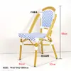 Mesa de Jantar Externa em Mármore Ardósia Estilo Francês Café Restaurante Ocidental Loja de Chá de Leite Pousada Conjunto de Mesa e Cadeiras Rústico em Rattan