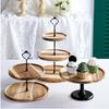 Prateleira de Exibição para Decoração de Mesa de Sobremesas Simples Mesa de Lanche da Tarde Refeição Fria Louça de Madeira Bandeja Alta para Bolo Agora Armazenamento