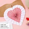 Abanico de Papel con Forma de Corazón Flor de Papel San Valentín Abanico de Origami en Forma de Corazón Decoración de Fondo para Fiesta en Habitación de Boda Flor de Papel Adorno Colgante