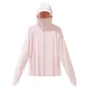 Ropa de Protección Solar de Seda de Hielo con Visera Negra de Goma de Cobertura Total M-XL para Hombres y Mujeres, Estilo Pareja, Cremallera YKK, Parche Físico de Alta Calidad