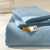 Sábana de Cama de Grado Materno e Infantil 100% Algodón Puro Pieza Única Algodón Completo Cepillado Color Sólido Juego de Tres Piezas Sábana de Cama para Dormitorio de Estudiantes