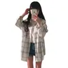 2026 Nuevo Estilo Coreano Primavera y Verano Abrigo Delgado Cárdigan a Cuadros Camisa de Manga Larga para Estudiantes Ropa a Cuadros para Proteger del Sol de Mujer Tendencia para Mujeres