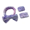 Diadema Maquillaje Cuidado de la Piel Diadema Lavado Facial Diadema Niña Diadema Cabello Desenfocado Diadema Spa Set de Pulseras Diadema para Lavado Facial