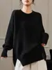 2026 Estilo Casual Perezoso Coreano para Mujer Cuello Redondo Otoño/Invierno Nueva Llegada Suéter Personalizado de Punto Manga Larga Capa Base