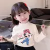 Y2527# camiseta interior para niñas primavera y otoño nueva camiseta de manga larga para niños terciopelo alemán niños medianos y grandes primavera top versátil camiseta