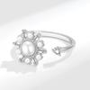 Anillo de Perla Giratorio Explosivos Transfronterizos Anillo de Oro de 18 Quilates de Alta Gama Nicho para Mujer Anillo de Perla Abierto Venta al por Mayor Mujeres