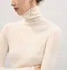 Camiseta interior de punto JASAN para mujer, de lana Yangzi, sin costuras, de cuello alto, ajustada