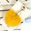 Pingente de Coração de Pelúcia Bola de Pelo de Coração de Pêssego Chaveiro Pingente em Forma de Coração Cordão para Celular Pingente de Chaveiro para Bolsa Venda por Atacado