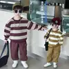 Conjunto de Raya Ancha para Niño Primavera y Otoño 2026 Nuevo Estilo de Otoño Sudadera Fresca para Bebé Niño Conjunto de Dos Piezas Ropa Infantil de Comercio Exterior