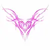 Pegatina de tatuaje temporal de hierbas con forma de corazón y espina de rosa rosa, pegatina de tatuaje impermeable y duradera para la cintura y la parte baja de la espalda
