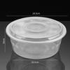 Tazón desechable de comida rápida, lonchera desechable engrosada para llevar, caja de embalaje de comida rápida, lonchera redonda transparente para el hogar con tapa