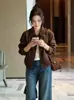 Chaqueta retro con solapa estilo coreano para mujer, nuevo diseño de otoño 2026, corte holgado, adelgazante, chaqueta corta versátil, top de moda