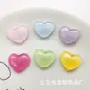 Accesorios Transparentes de Resina con Brillo Fino de Corazón Color Melocotón de Hielo Pasador Diy Pegamento de Crema Tocado Pasador Hebilla de Zapato Material