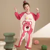 Pijama infantil de um corpo primavera e outono algodão puro manga comprida feminino bebê saco de dormir à prova de chutes grande infantil terno de um corpo desenho animado fofo