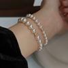 Pulsera de Plata de Ley S925 Perla Shijia Zhengyuan Moda Lujo Ligero Nicho Elegante Francés Pulsera de Perlas Imitación de Alta Gama