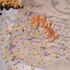 Pegatinas Doradas Trendy de Ginkgo para Uñas Color Oro Otoñal con Adhesivo Posterior, Calcomanías Retro Doradas en Relieve de Hoja de Ginkgo para Uñas Portátiles