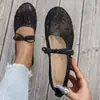 Sapatilhas de renda com laço e bico redondo, estilo europeu e americano, plus size, nova moda transfronteiriça, sapatilhas casuais da moda para combinar com vestidos