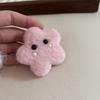 Lindo pasador de felpa de flor de conejo para mujer, flequillo de frente, clip de pico de pato, pasador para niños, no daña el cabello, diadema con goma elástica