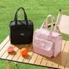 Bolsa Térmica Transfronteriza Larga Portátil para Almuerzo Textura de Rosa Espesa Bolsa Térmica Portátil para Oficinista Lonchera Térmica