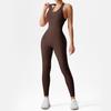 Mono deportivo de levantamiento de cadera color melocotón europeo y americano para mujer, traje de fitness de alta intensidad para correr y bailar, mono de yoga desnudo
