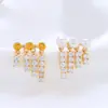 Brincos de pérola stud multi-pérolas, modernos e populares, vários estilos, luxo leve com um toque de alta qualidade, brincos de franja cravejados de diamantes